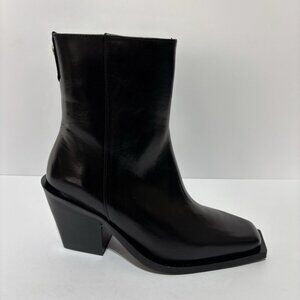 Novita Women’s Black Leather Ankle Boots, Size EUR 35, US 5 M